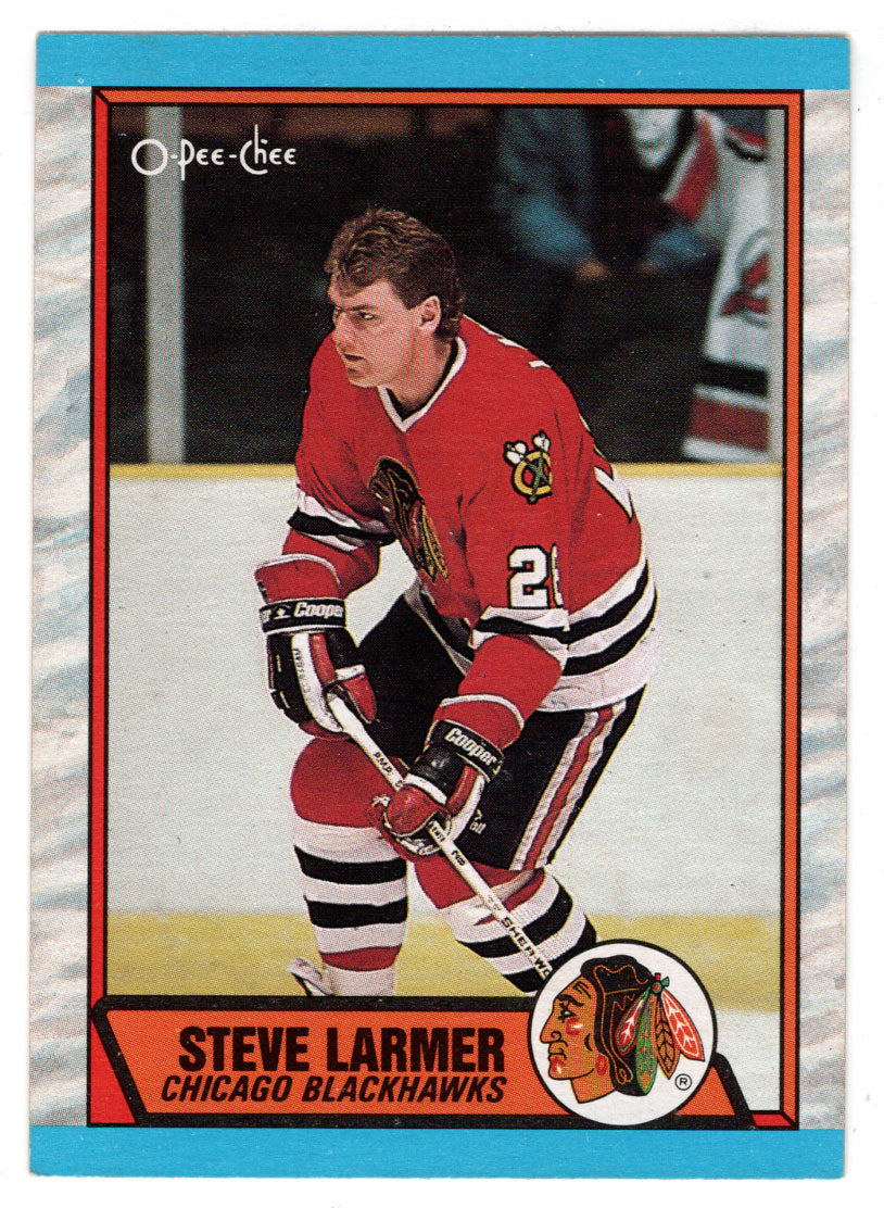 Steve Larmer - Chicago Blackhawks (NHL Hockey Card) 1989-90 O-Pee-Chee # 179 Mint