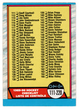 Load image into Gallery viewer, Checklist # 2 (# 111 - # 220) (NHL Hockey Card) 1989-90 O-Pee-Chee # 198 Mint
