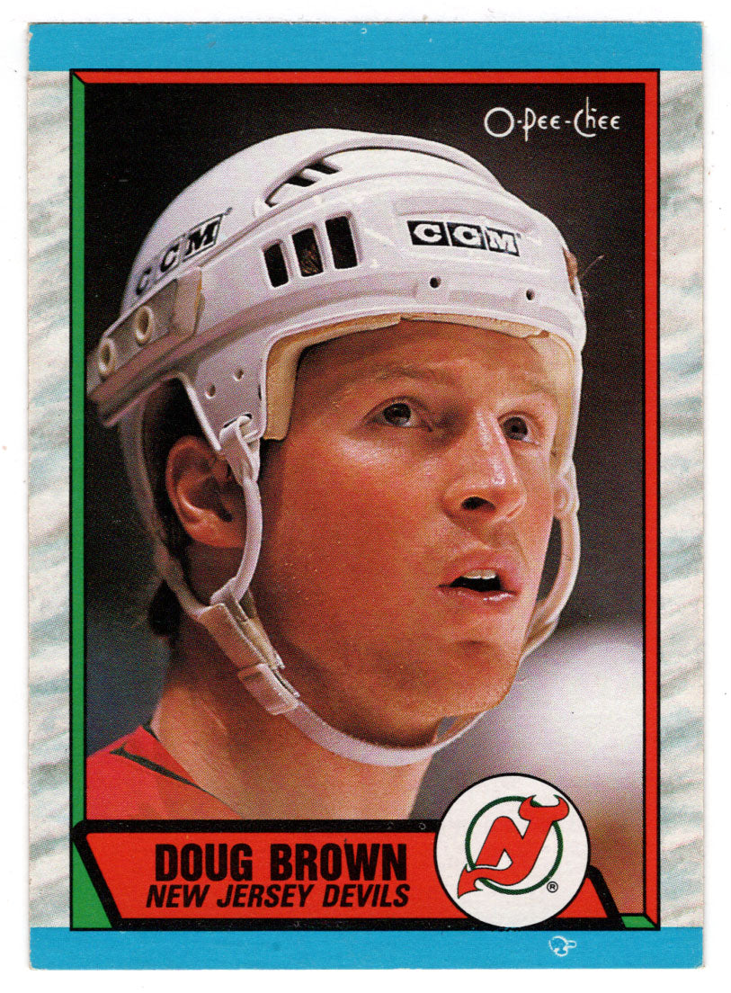 Doug Brown - New Jersey Devils (NHL Hockey Card) 1989-90 O-Pee-Chee # 242 Mint