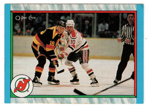 New Jersey Devils Team Stat Card (NHL Hockey Card) 1989-90 O-Pee-Chee # 308 Mint