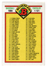 Load image into Gallery viewer, Checklist # 1 (# 1 - # 121) (MLB Baseball Card) 1989 Bowman # 481 Mint
