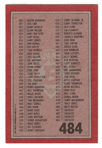 Checklist # 4 (# 364 - # 484) (MLB Baseball Card) 1989 Bowman # 484 Mint