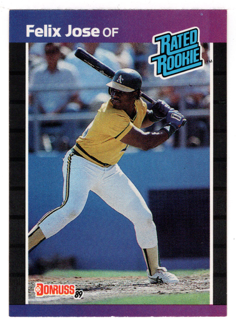 Felix Jose RC - Oakland Athletics - Rated Rookies (MLB Baseball Card) 1989 Donruss # 38 Mint