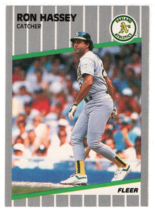 Ron Hassey - Oakland Athletics (MLB Baseball Card) 1989 Fleer # 9 Mint