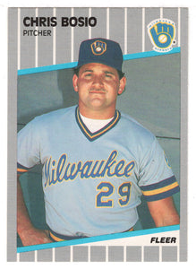 Chris Bosio - Milwaukee Brewers (MLB Baseball Card) 1989 Fleer # 179 Mint