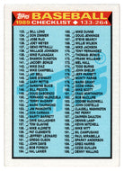 Checklist # 2 (MLB Baseball Card) 1989 Topps # 258 Mint