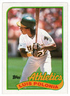 Luis Polonia - Oakland Athletics (MLB Baseball Card) 1989 Topps # 424 Mint