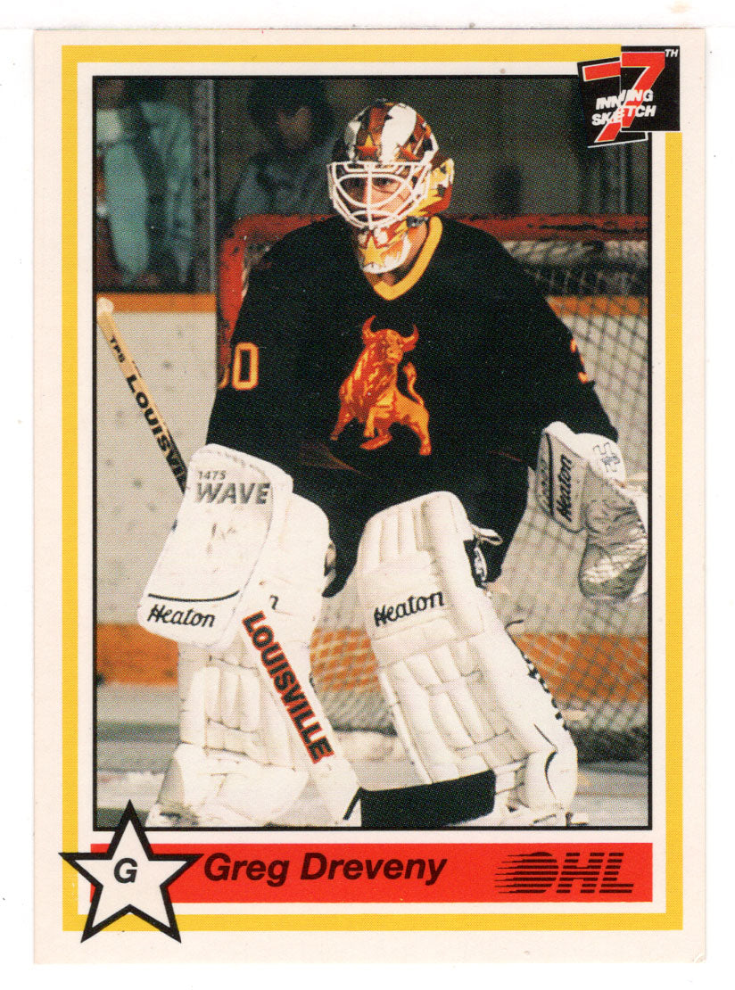 Greg Dreveny - Belleville Bulls (Hockey Card) 1990-91 7th Inning Sketch OHL # 2 Mint