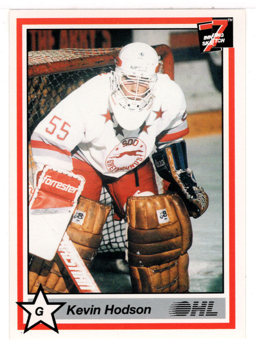 Kevin Hodson - Sault Ste. Marie Greyhounds (Hockey Card) 1990-91 7th Inning Sketch OHL # 158 Mint