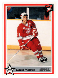 David Matsos - Sault Ste. Marie Greyhounds (Hockey Card) 1990-91 7th Inning Sketch OHL # 168 Mint