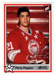 Perry Pappas - Sault Ste. Marie Greyhounds (Hockey Card) 1990-91 7th Inning Sketch OHL # 170 Mint