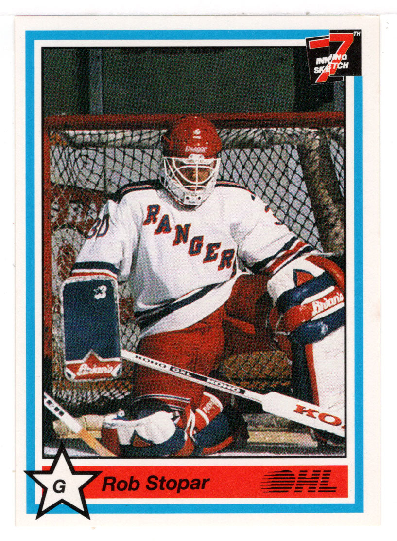 Rob Stopar - Kitchener Rangers (Hockey Card) 1990-91 7th Inning Sketch OHL # 242 Mint