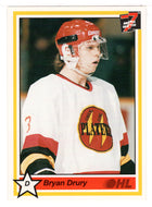 Bryan Drury - Owen Sound Platers (Hockey Card) 1990-91 7th Inning Sketch OHL # 284 Mint