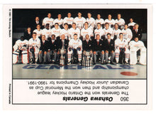 Load image into Gallery viewer, Oshawa Generals Champions - The Trophy (Hockey Card) 1990-91 7th Inning Sketch OHL # 350 Mint
