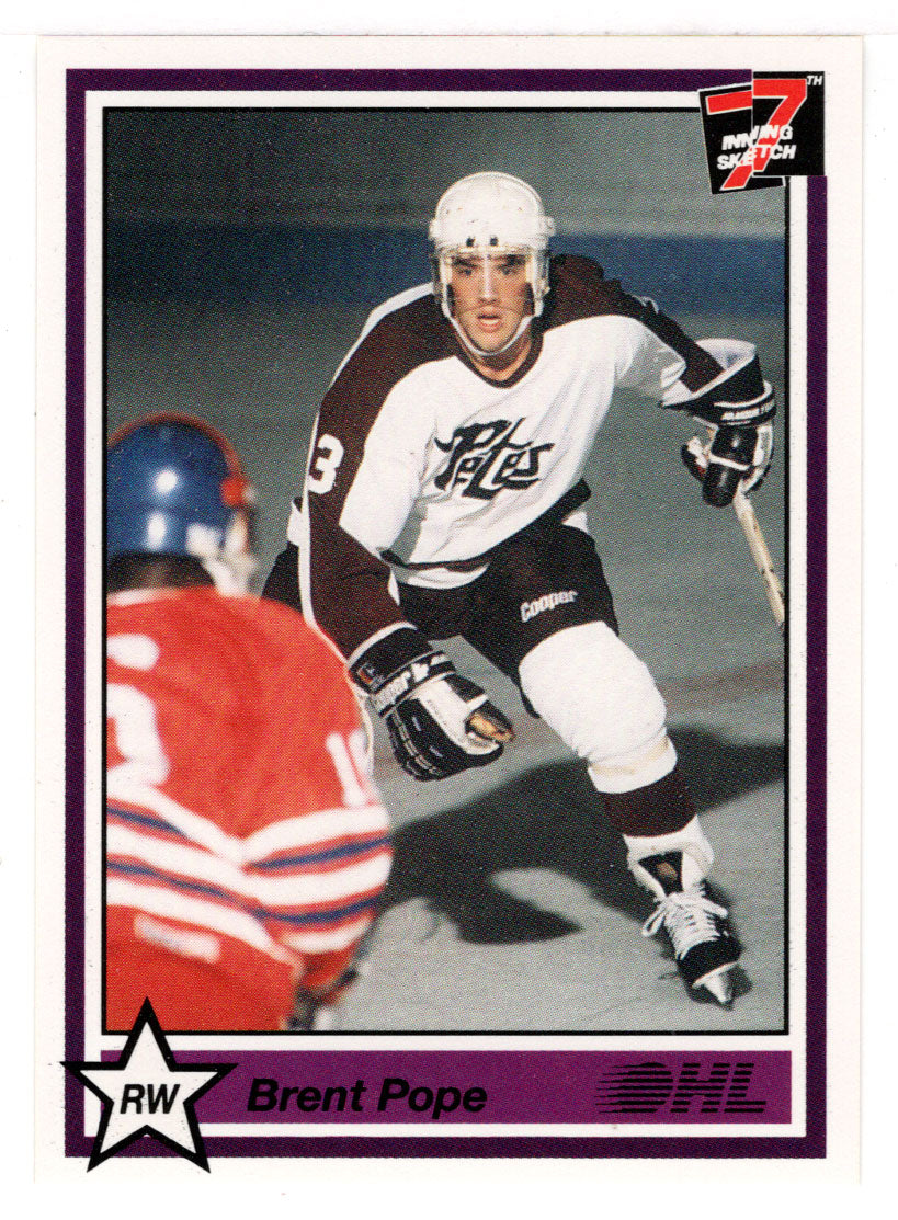 Brent Pope - Peterborough Petes (Hockey Card) 1990-91 7th Inning Sketch OHL # 369 Mint