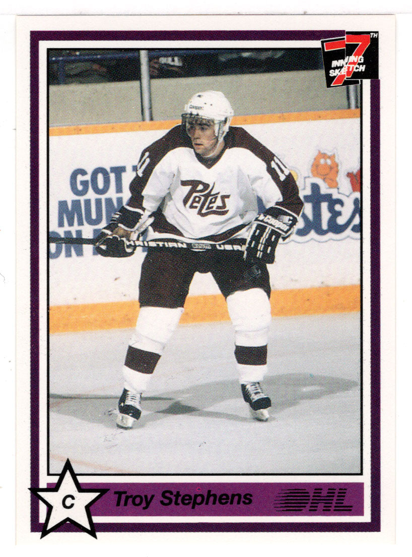 Troy Stephens - Peterborough Petes (Hockey Card) 1990-91 7th Inning Sketch OHL # 372 Mint