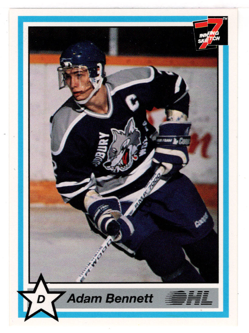 Adam Bennett - Sudbury Wolves (Hockey Card) 1990-91 7th Inning Sketch OHL # 378 Mint