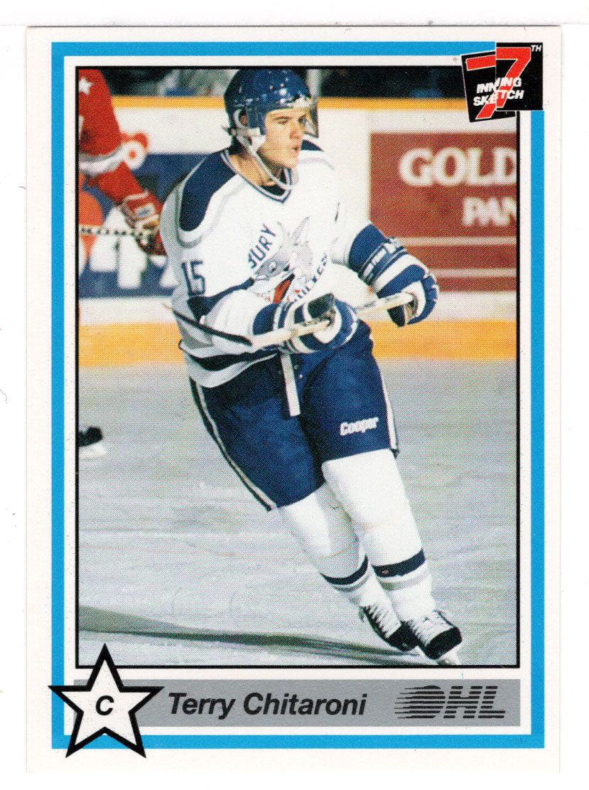 Terry Chitaroni - Sudbury Wolves (Hockey Card) 1990-91 7th Inning Sketch OHL # 380 Mint