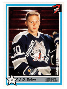 J.D. Eaton - Sudbury Wolves (Hockey Card) 1990-91 7th Inning Sketch OHL # 382 Mint