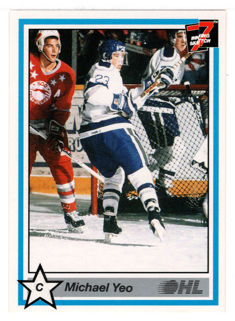 Michael Yeo - Sudbury Wolves (Hockey Card) 1990-91 7th Inning Sketch OHL # 396 Mint