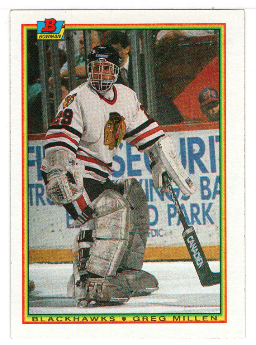 Greg Millen - Chicago Blackhawks (NHL Hockey Card) 1990-91 Bowman # 3 Mint