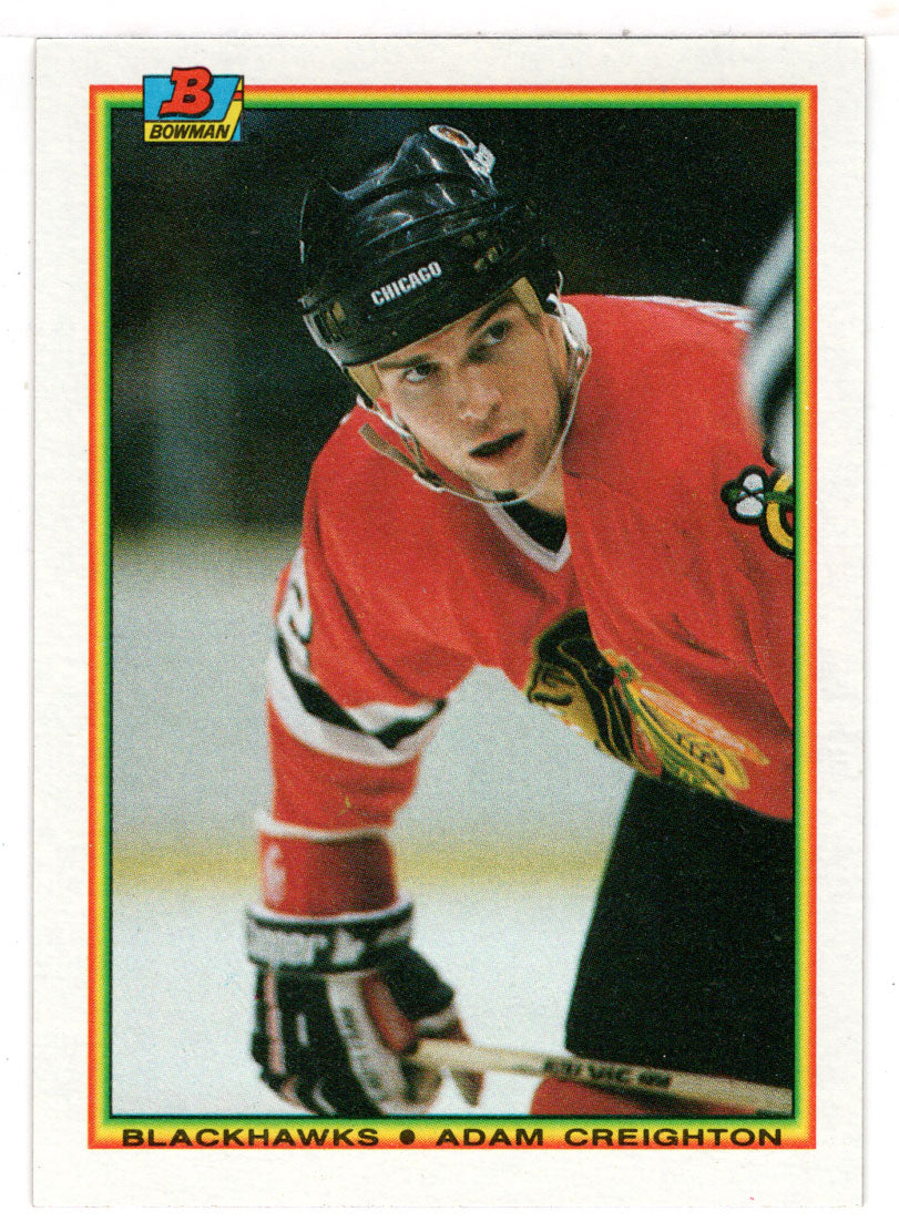 Adam Creighton - Chicago Blackhawks (NHL Hockey Card) 1990-91 Bowman # 9 Mint