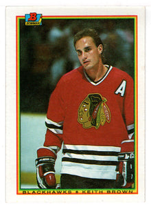 Keith Brown - Chicago Blackhawks (NHL Hockey Card) 1990-91 Bowman # 10 Mint