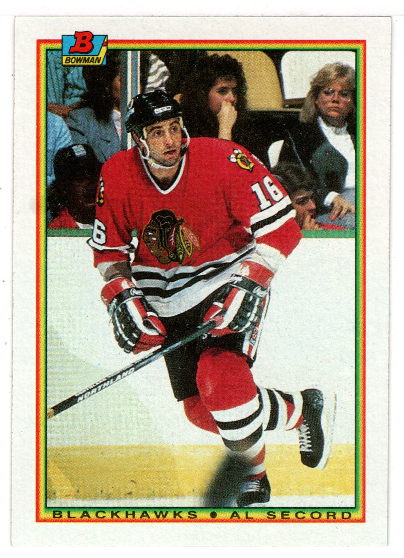 Al Secord - Chicago Blackhawks (NHL Hockey Card) 1990-91 Bowman # 12 Mint