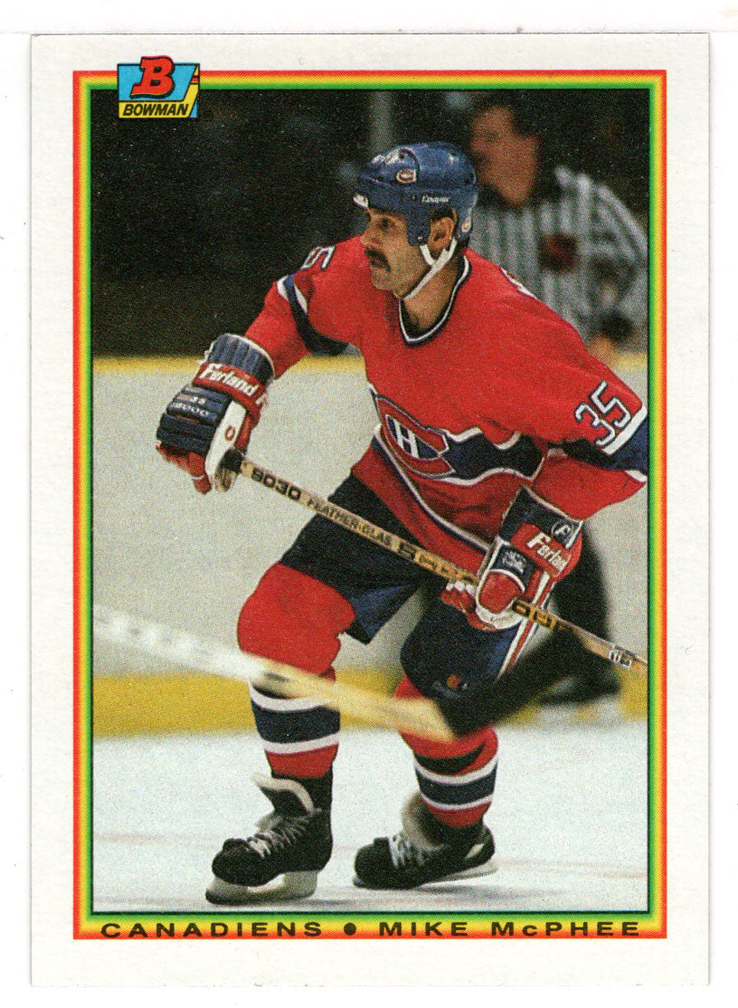 Mike McPhee - Montreal Canadiens (NHL Hockey Card) 1990-91 Bowman # 43 Mint