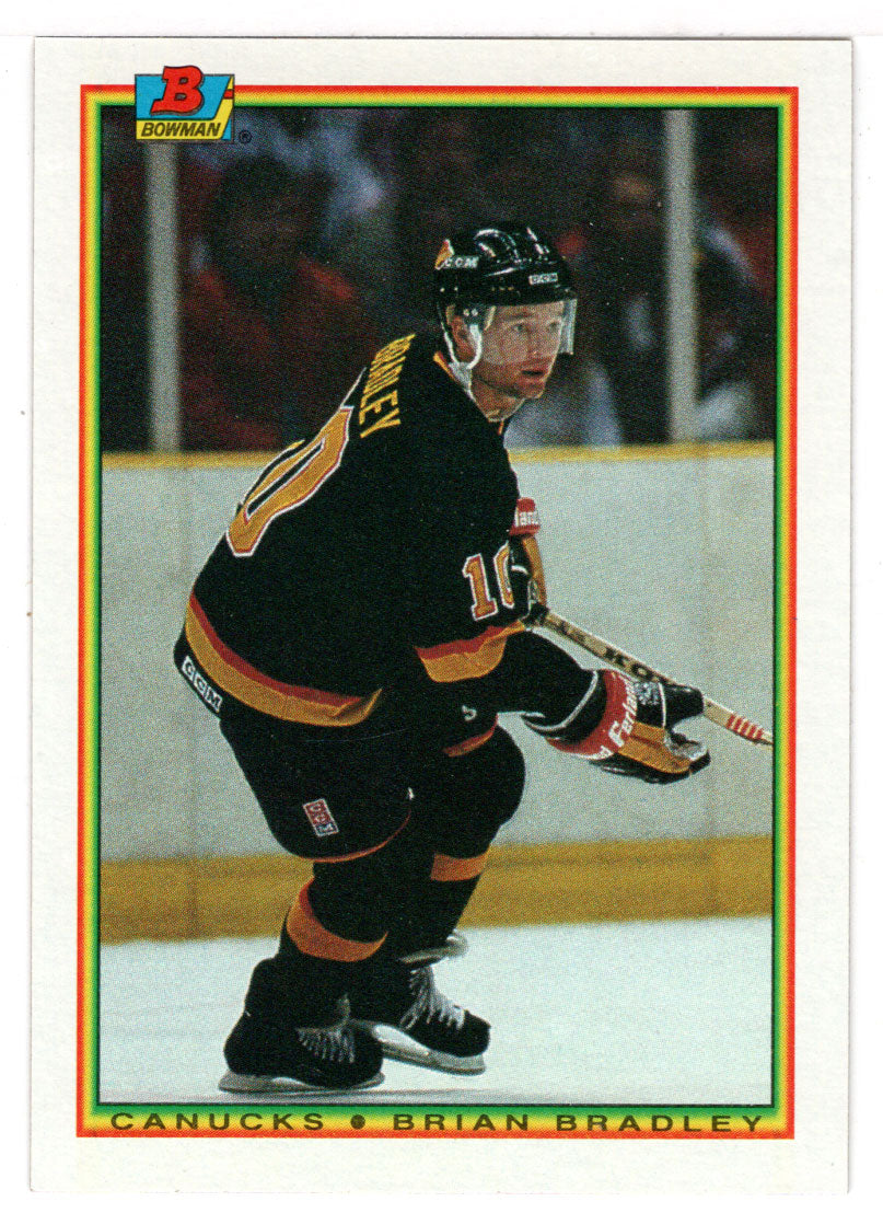 Brian Bradley - Vancouver Canucks (NHL Hockey Card) 1990-91 Bowman # 58 Mint