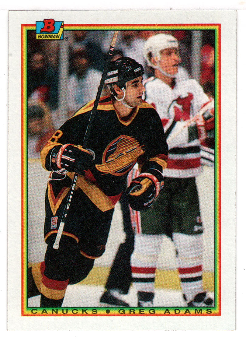 Greg Adams - Vancouver Canucks (NHL Hockey Card) 1990-91 Bowman # 59 Mint