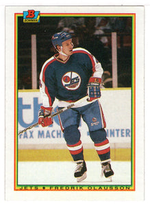 Fredrik Olausson - Winnipeg Jets (NHL Hockey Card) 1990-91 Bowman # 135 Mint