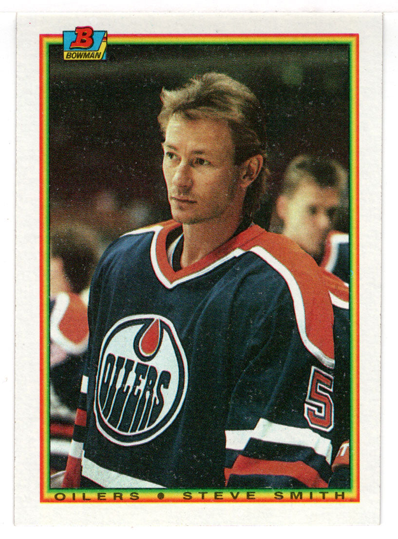 Steve Smith - Edmonton Oilers (NHL Hockey Card) 1990-91 Bowman # 200 Mint