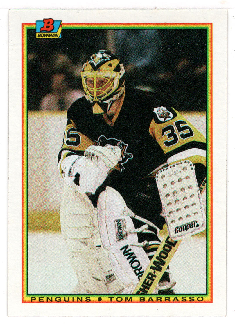 Tom Barrasso - Pittsburgh Penguins (NHL Hockey Card) 1990-91 Bowman # 209 Mint