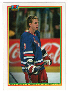 Bernie Nicholls - New York Rangers (NHL Hockey Card) 1990-91 Bowman # 221 Mint
