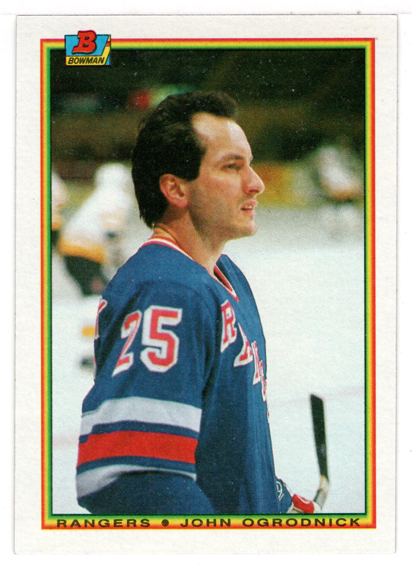 John Ogrodnick - New York Rangers (NHL Hockey Card) 1990-91 Bowman # 223 Mint