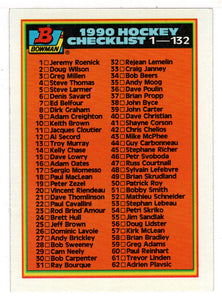 Checklist # 1 (NHL Hockey Card) 1990-91 Bowman # 263 Mint