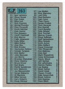 Checklist # 1 (NHL Hockey Card) 1990-91 Bowman # 263 Mint