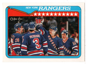 New York Rangers - Team Stats (NHL Hockey Card) 1990-91 O-Pee-Chee # 101 Mint