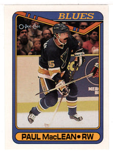 Paul MacLean - St. Louis Blues (NHL Hockey Card) 1990-91 O-Pee-Chee # 110 Mint