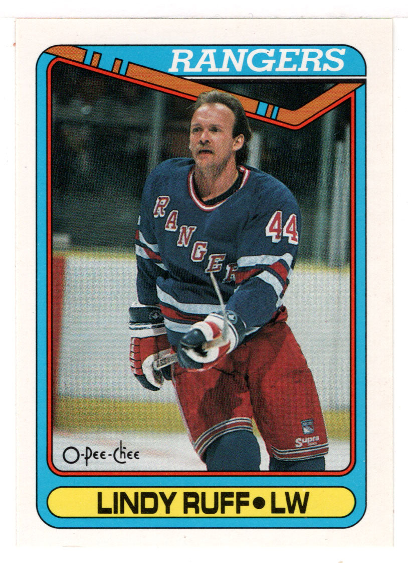 Lindy Ruff - New York Rangers (NHL Hockey Card) 1990-91 O-Pee-Chee # 143 Mint