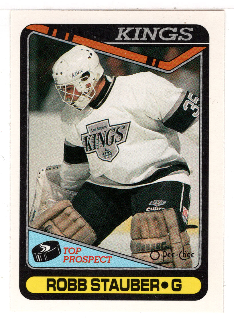 Robb Stauber RC - Los Angeles Kings (NHL Hockey Card) 1990-91 O-Pee-Chee # 181 Mint