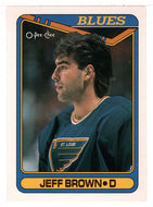 Jeff Brown - St. Louis Blues (NHL Hockey Card) 1990-91 O-Pee-Chee # 295 Mint