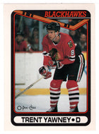 Trent Yawney - Chicago Blackhawks (NHL Hockey Card) 1990-91 O-Pee-Chee # 297 Mint