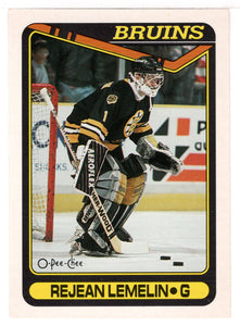 Rejean Lemelin - Boston Bruins (NHL Hockey Card) 1990-91 O-Pee-Chee # 343 Mint