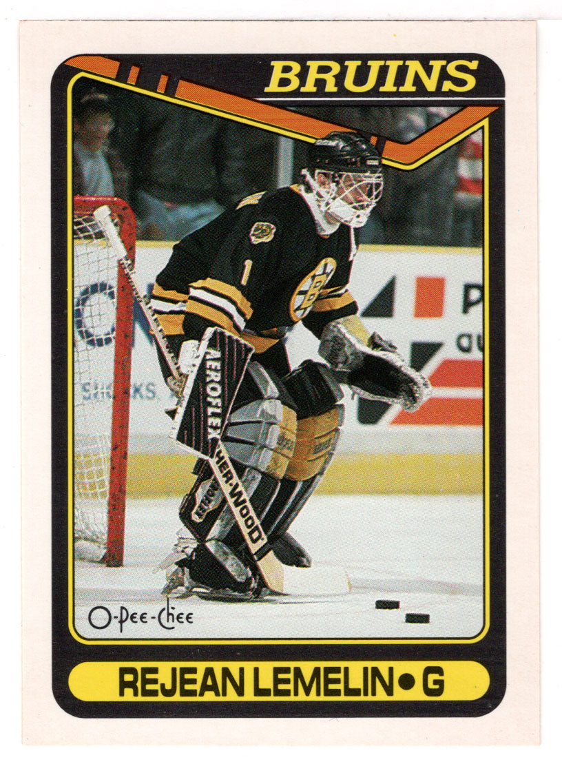 Rejean Lemelin - Boston Bruins (NHL Hockey Card) 1990-91 O-Pee-Chee # 343 Mint