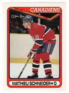 Mathieu Schneider RC - Montreal Canadiens (NHL Hockey Card) 1990-91 O-Pee-Chee # 372 Mint