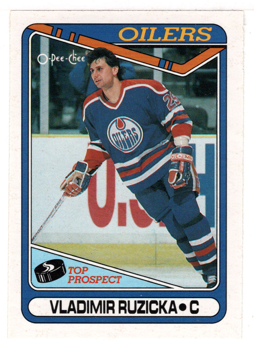 Vladimir Ruzicka RC - Edmonton Oilers (NHL Hockey Card) 1990-91 O-Pee-Chee # 393 Mint