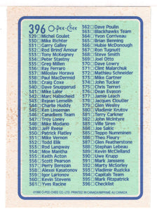 Checklist # 3 (NHL Hockey Card) 1990-91 O-Pee-Chee # 396 Mint