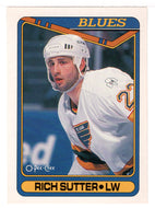 Rich Sutter - St. Louis Blues (NHL Hockey Card) 1990-91 O-Pee-Chee # 405 Mint